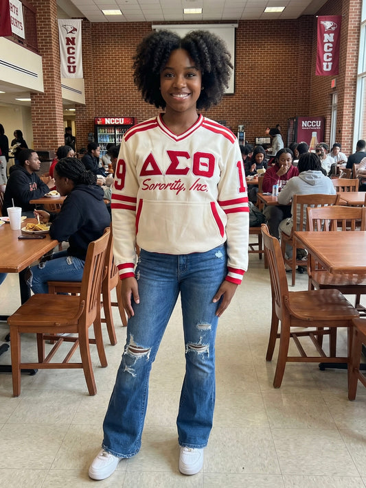 Delta Sigma Theta Embroidered Vintage 90's Style Sweatshirt