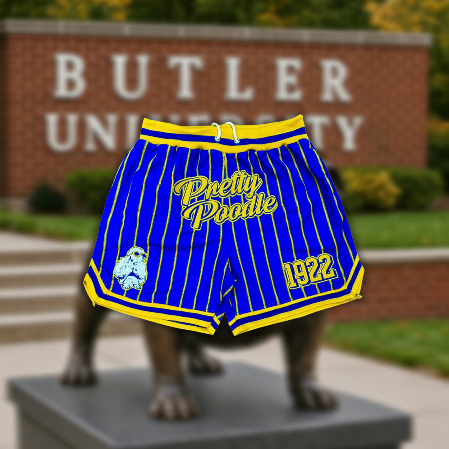 Sigma Gamma Rho Pretty Poodle Pin Striped Mesh Shorts