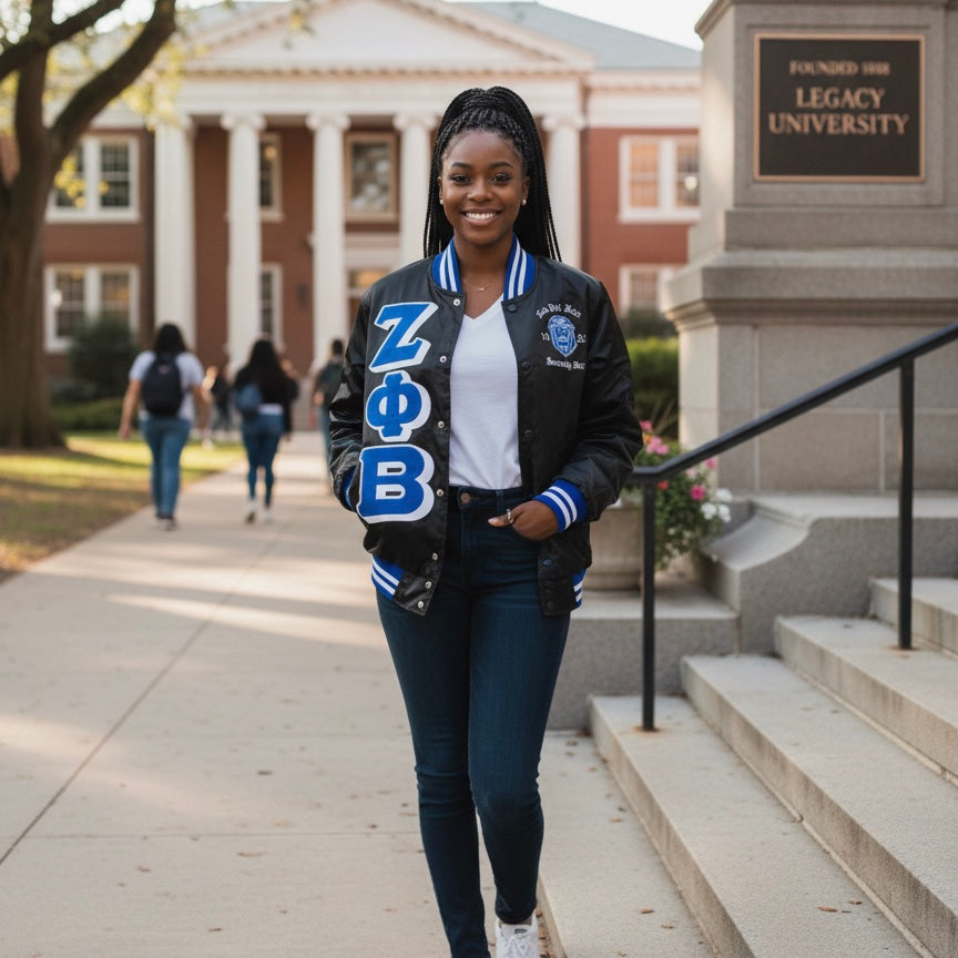 Zeta Phi Beta Crossing Bomber Jacket