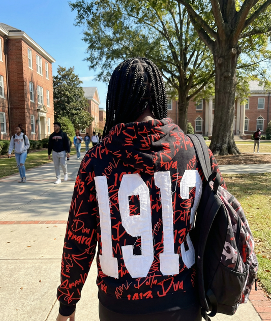 Delta Sigma Theta All Over Print Hoodie Black