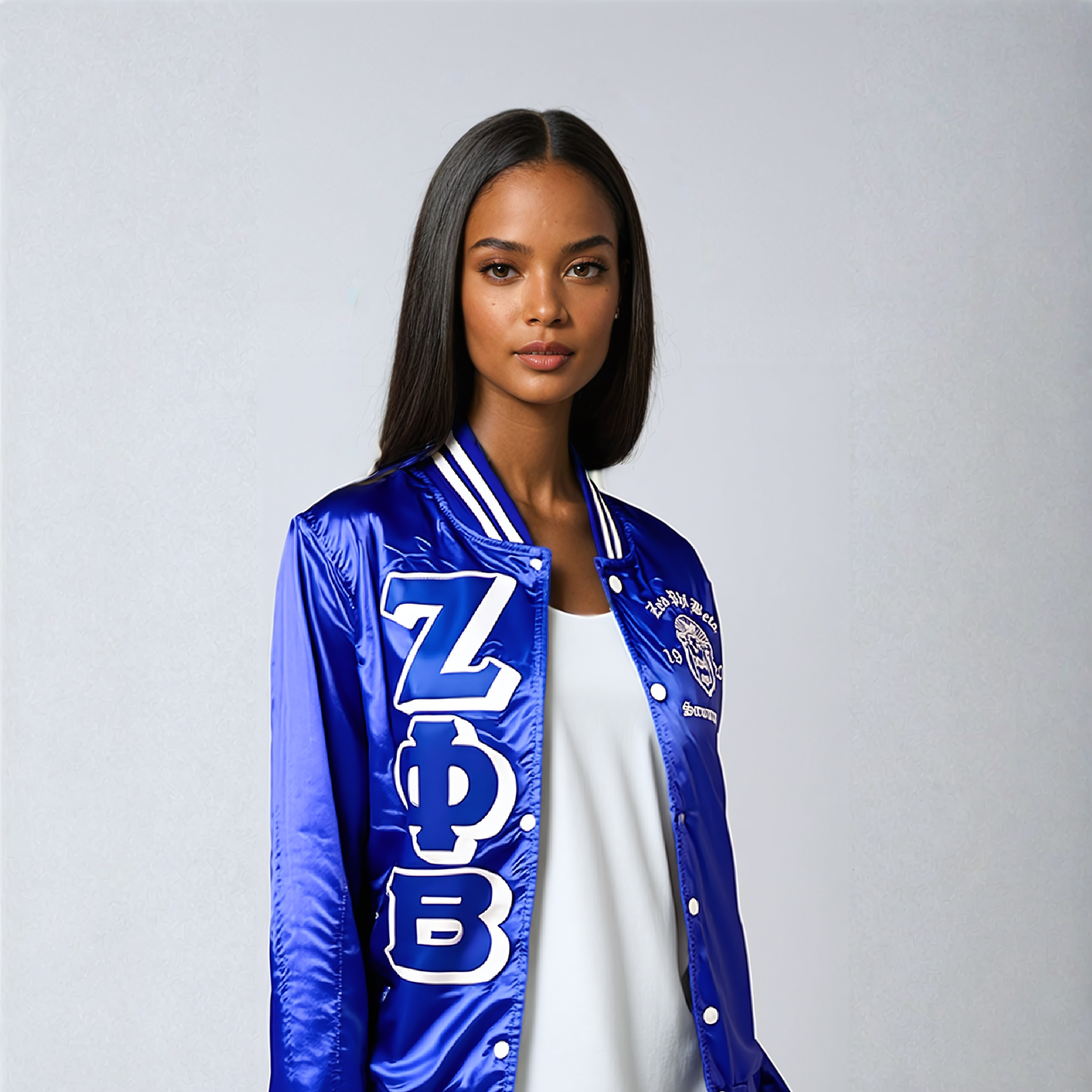 Zeta Phi Beta Satin Bomber Jacket