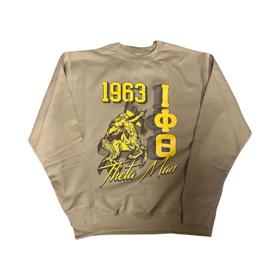 Iota Phi Theta Vintage 90's Style Graphic Sweatshirt L / Tan