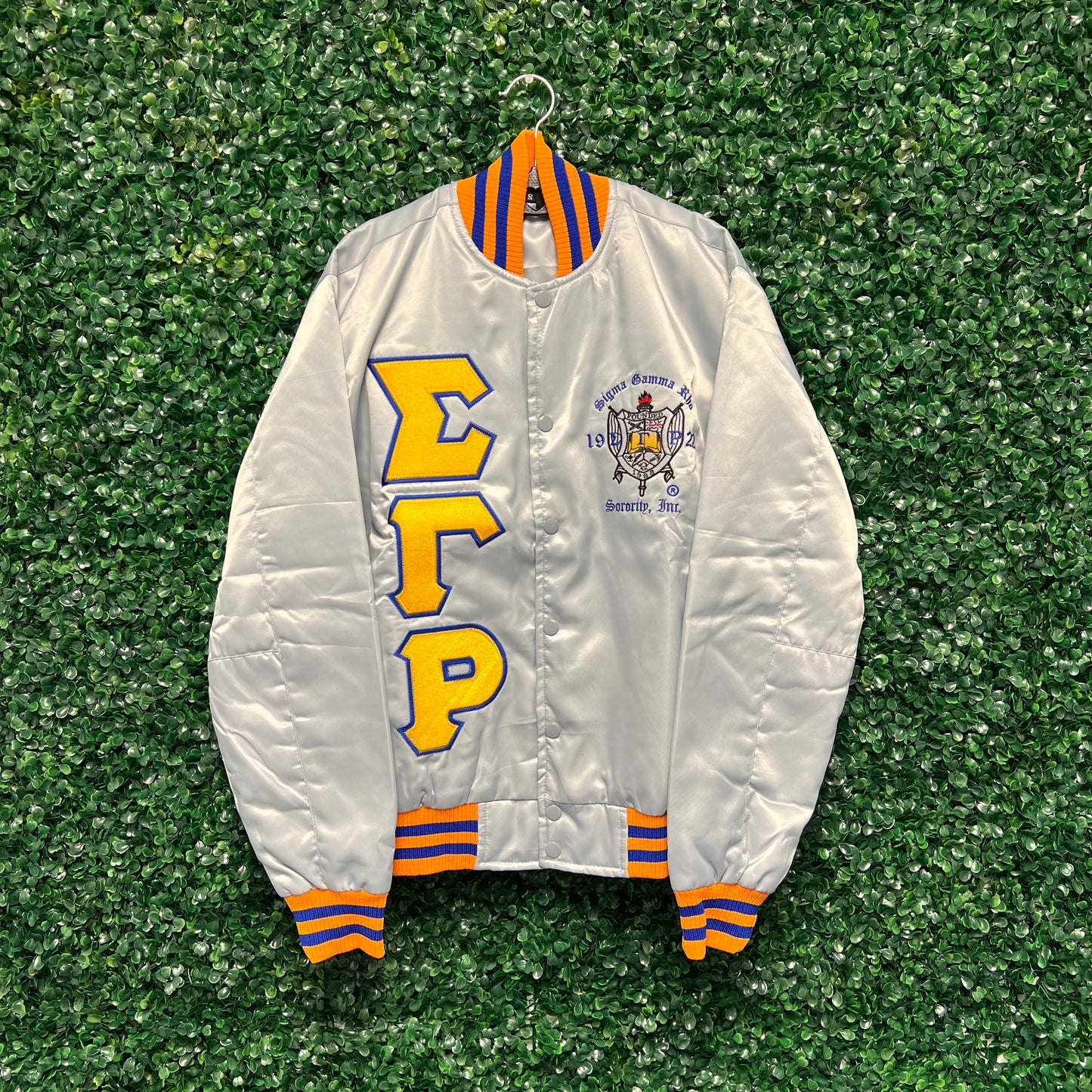 Sigma Gamma Rho Satin Bomber Jacket