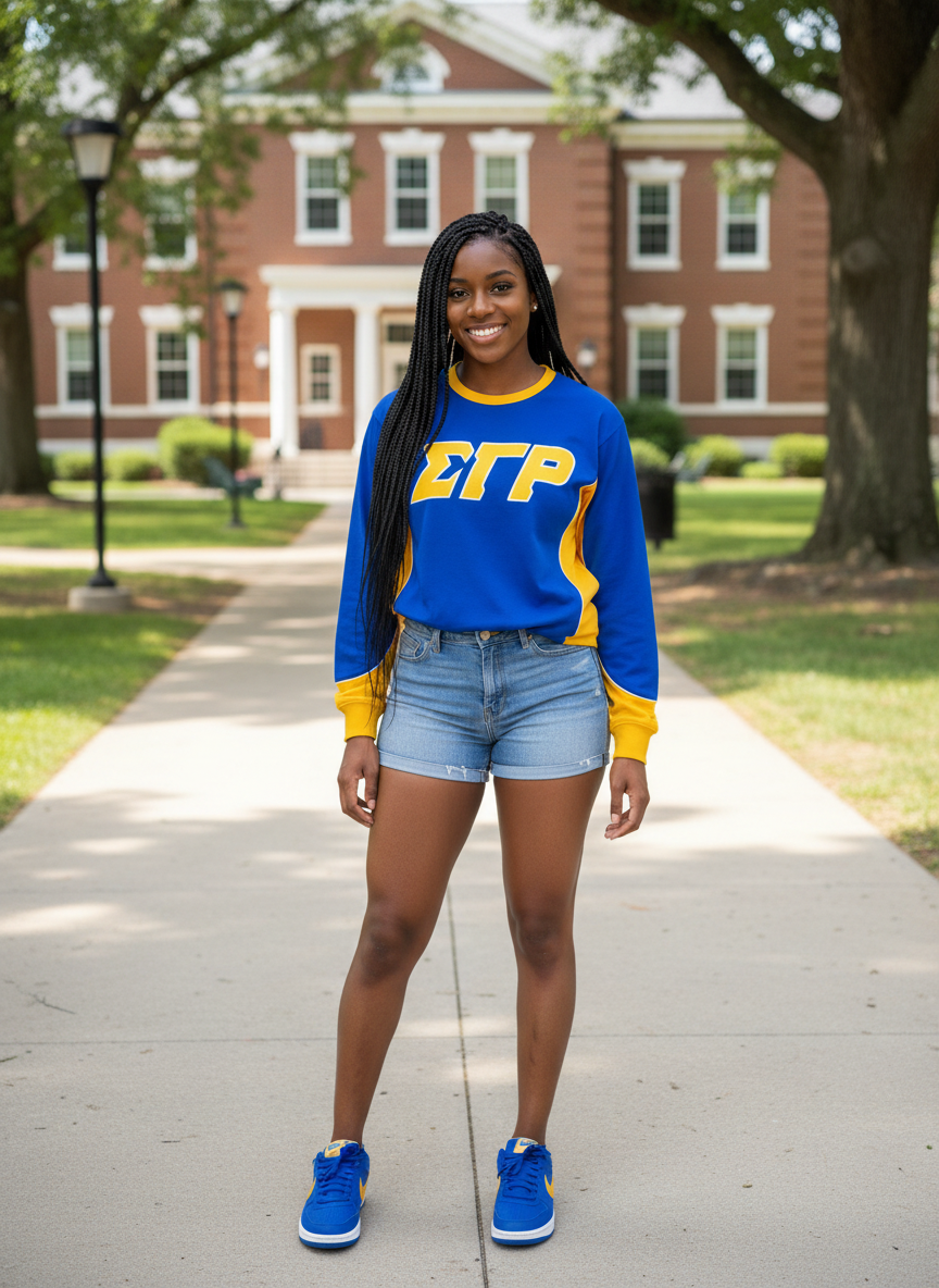 Sigma Gamma Rho Blue Thick Long sleeve Jersey