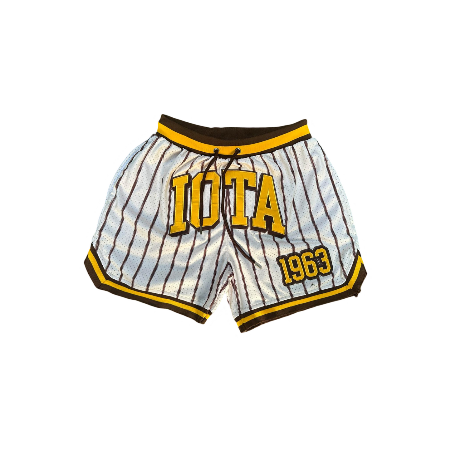 Iota Phi Theta Pin Striped Mesh Shorts