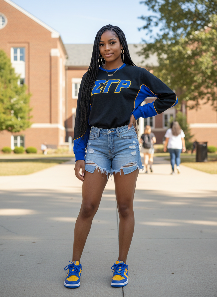 Sigma Gamma Rho Black Thick Long sleeve Jersey