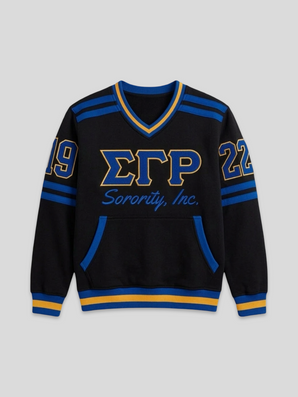 Black Sigma Gamma Rho Embroidered Vintage 90's Style Sweatshirt