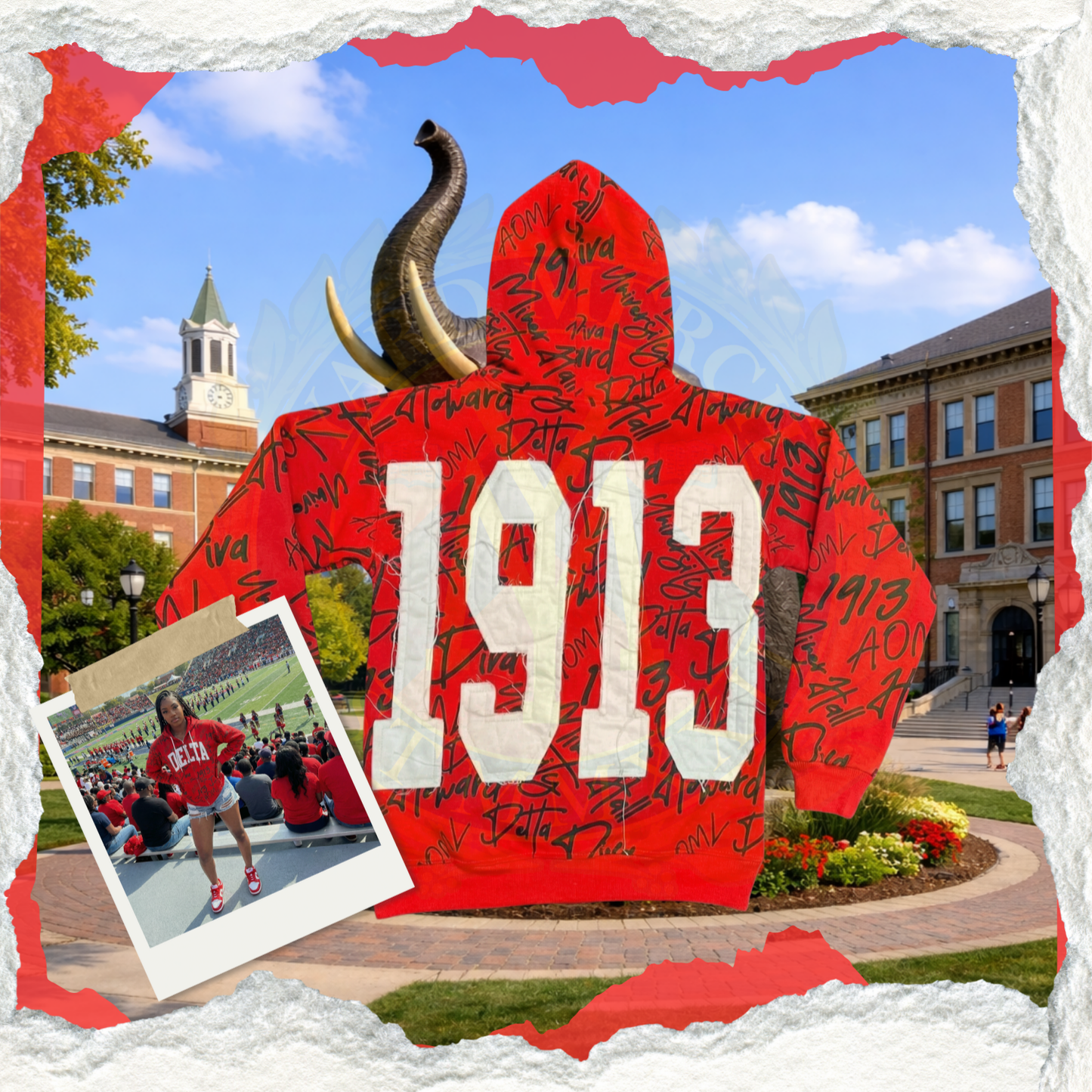 Delta Sigma Theta All Over Print Hoodie Red