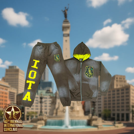 Iota Phi Theta ACR X ER Super Regional Edition 1963 Acid Wash Full Zip Hoodie & Short Set