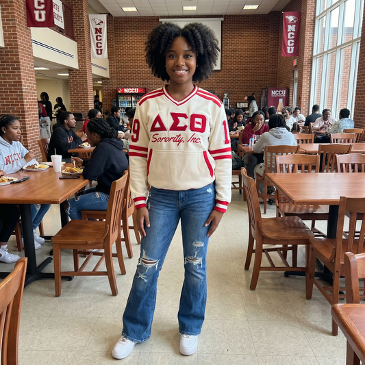 Delta Sigma Theta Embroidered Vintage 90's Style Sweatshirt