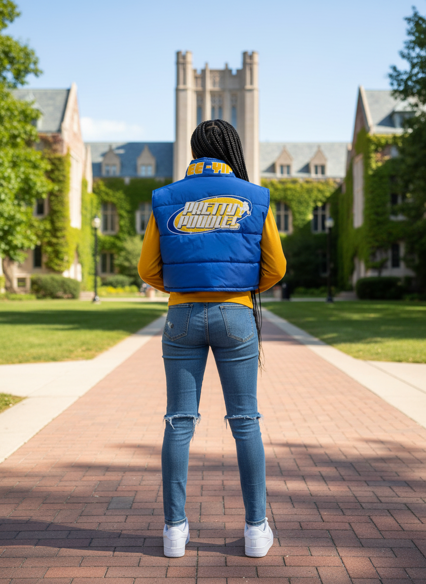Sigma Gamma Rho Cropped Puffer Vest