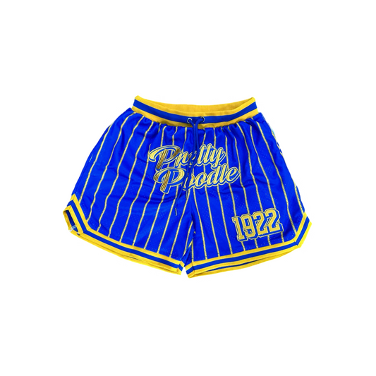 Sigma Gamma Rho Pretty Poodle Pin Striped Mesh Shorts