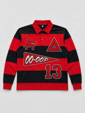 Delta Sigma Theta Rugby Polo Red & Black