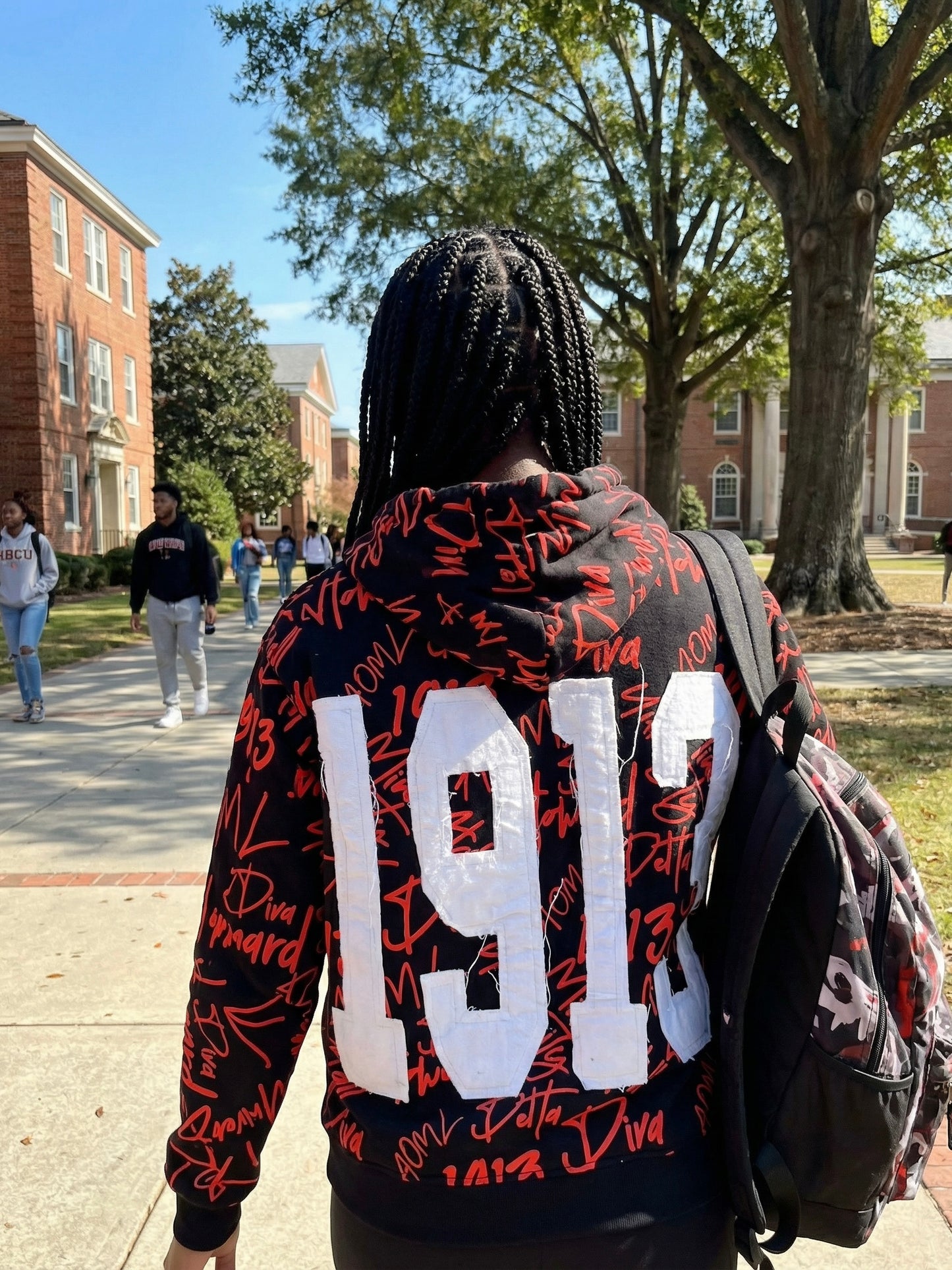 Delta Sigma Theta All Over Print Hoodie Black