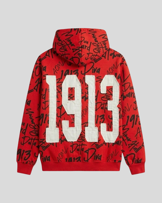 Delta Sigma Theta All Over Print Hoodie Red