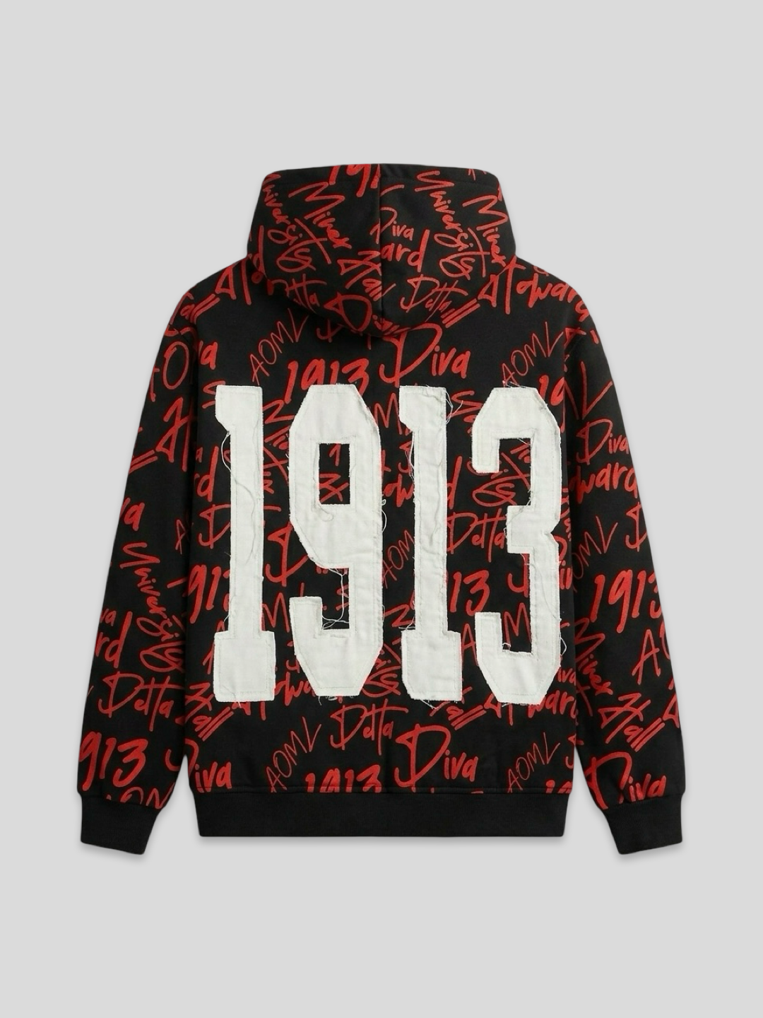 Delta Sigma Theta All Over Print Hoodie Black
