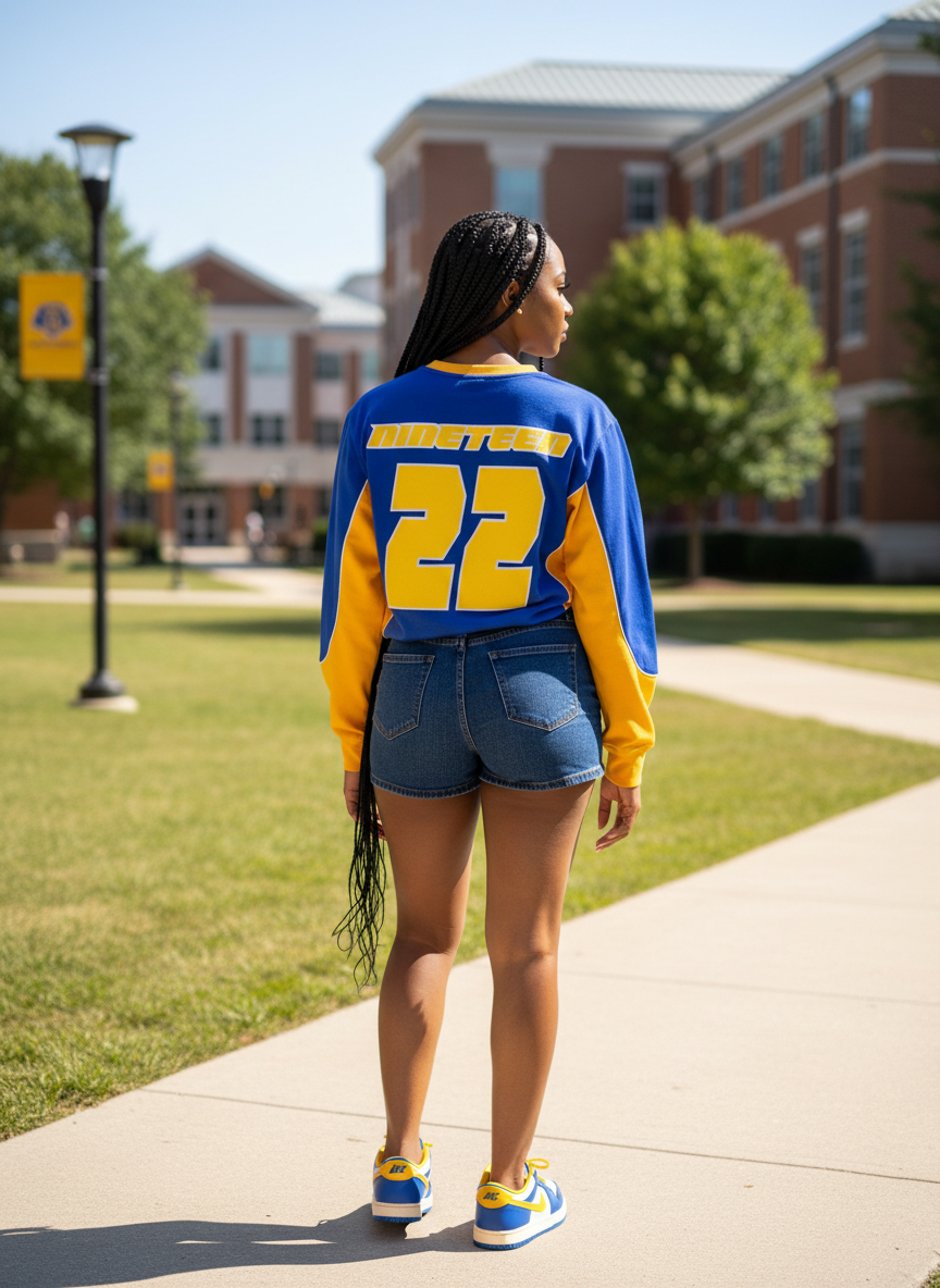 Sigma Gamma Rho Blue Thick Long sleeve Jersey