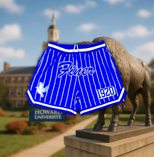 Zeta Phi Beta Finer Pin Striped Mesh Shorts