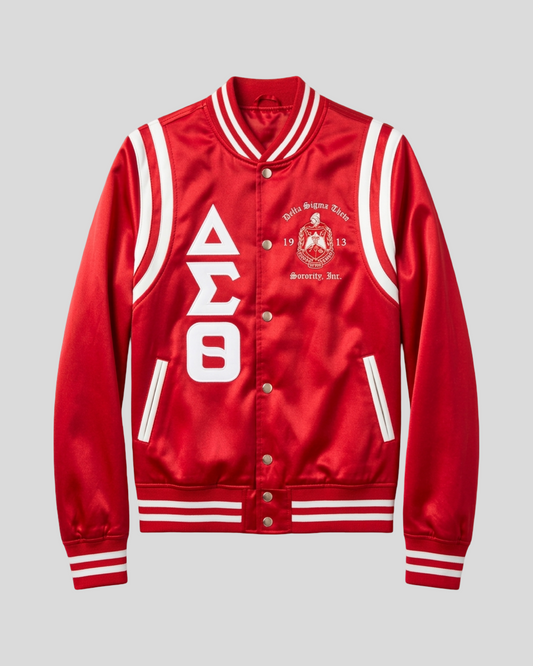 Delta Sigma Theta Stripped Satin Jacket