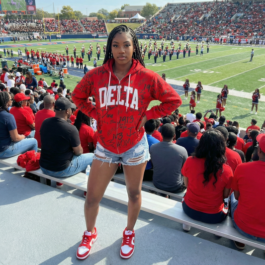 Delta Sigma Theta All Over Print Hoodie Red