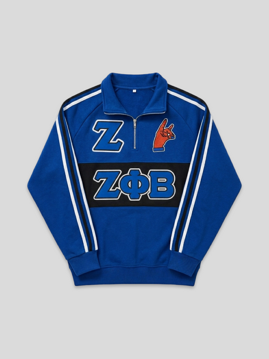 Zeta Phi Beta Quarter Zip Royal Blue