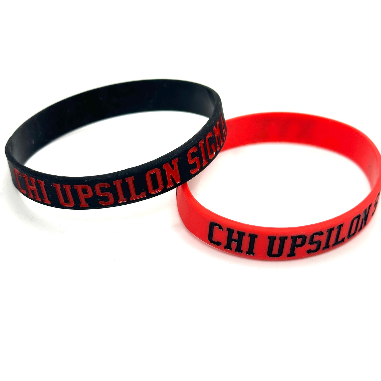 Chi Upsilon Sigma Silicone Wristbands (Red & Black)