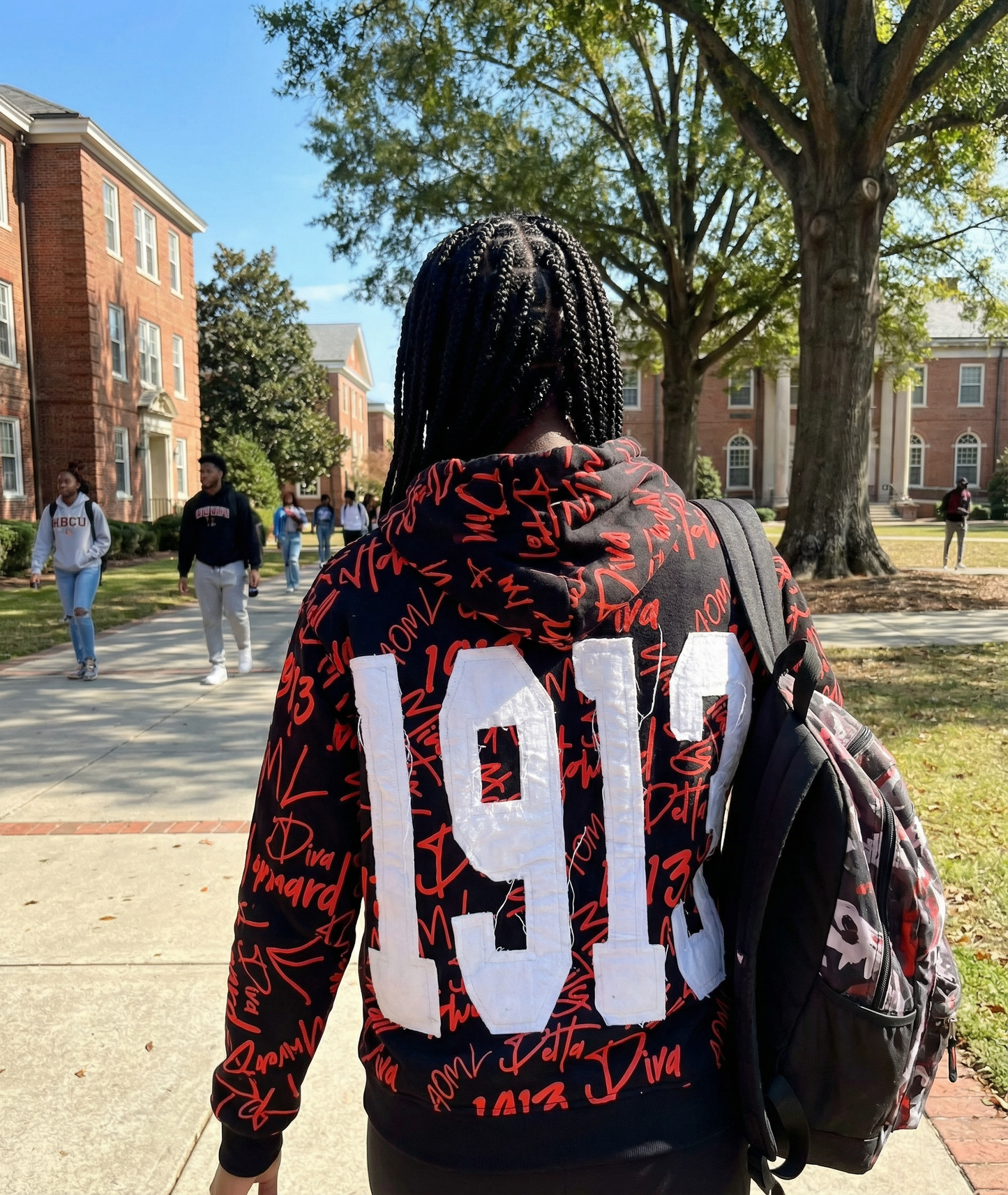 Delta Sigma Theta All Over Print Hoodie Black