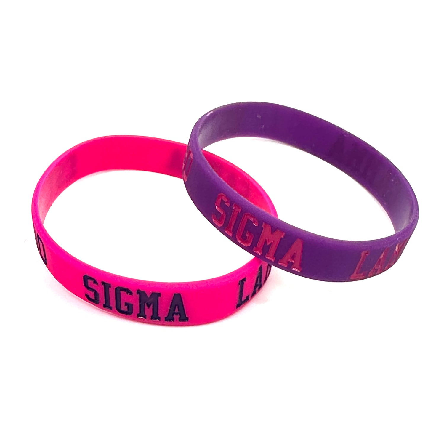 Sigma Lambda Gamma Silicone Wristbands (Shocking Pink and Majestic Purple)