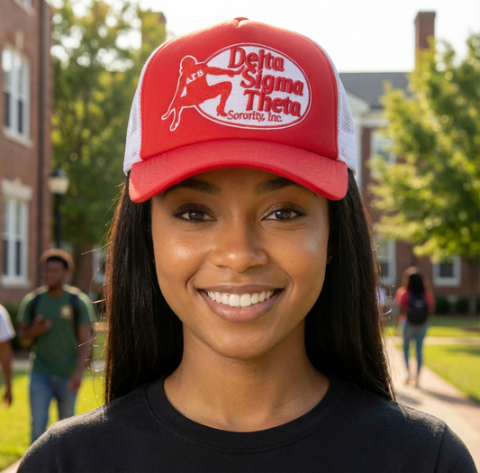 Delta Sigma Theta Embroidered Trucker Cap
