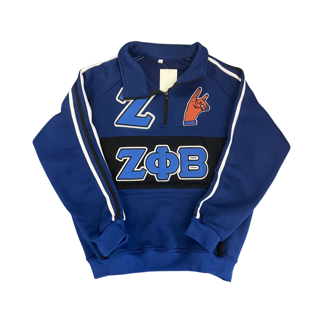 Zeta Phi Beta Quarter Zip Royal Blue