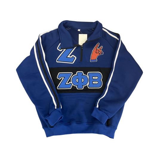 Zeta Phi Beta Quarter Zip Royal Blue