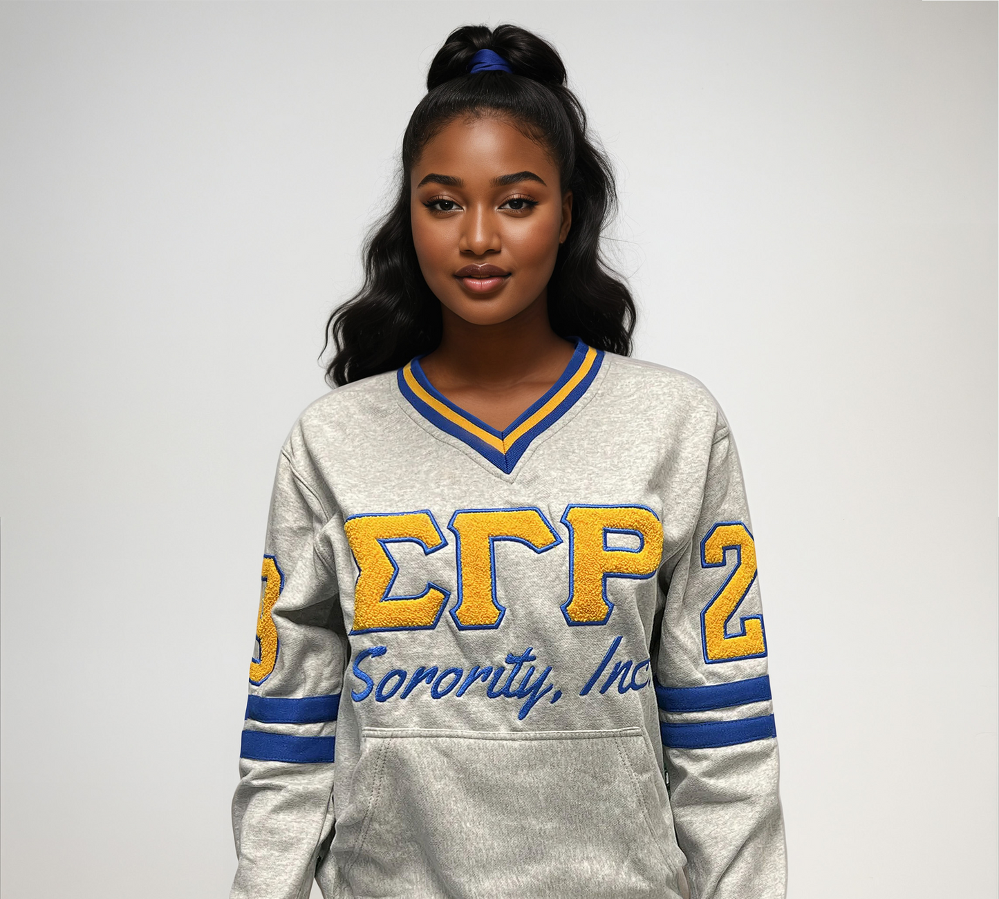 Grey Sigma Gamma Rho Embroidered Vintage 90's Style Sweatshirt