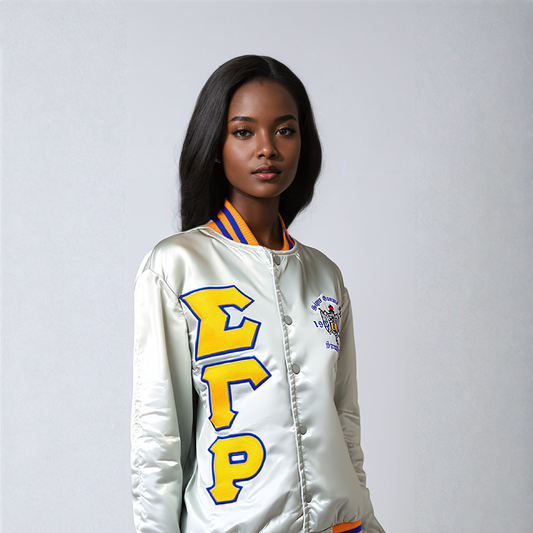 Sigma Gamma Rho Satin Bomber Jacket