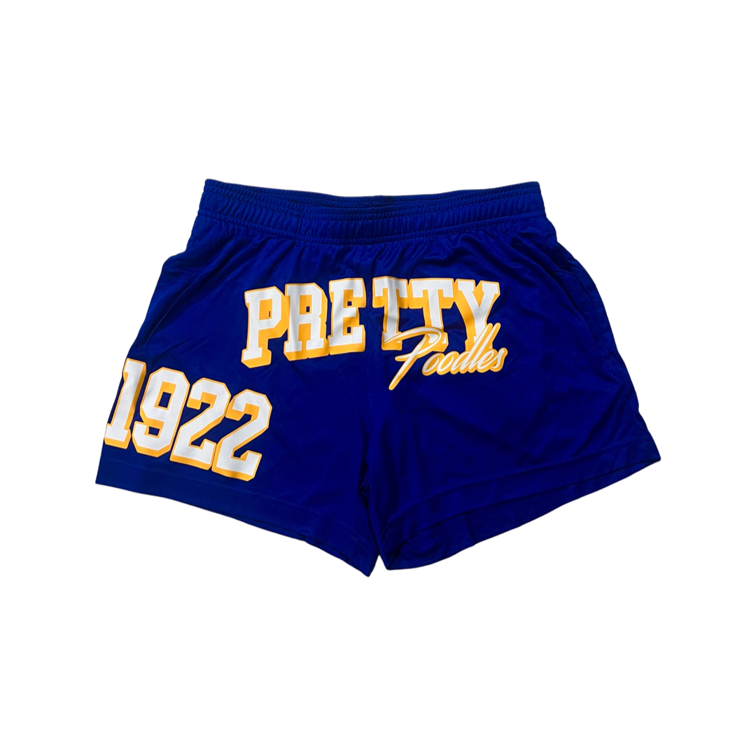 SGR Pretty Poodles Blue Athletic Short Shorts